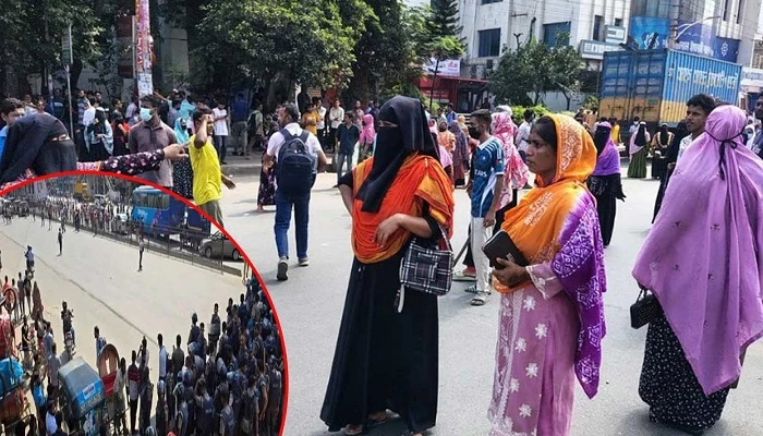 উত্তরায় আজও পোশাক শ্রমিকদের সড়ক অবরোধ